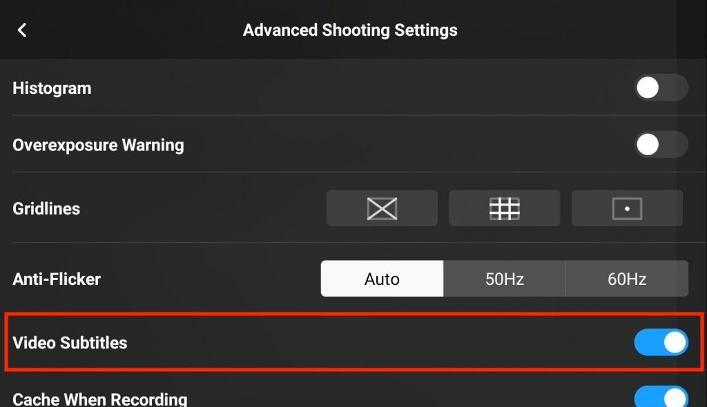 Activate subtitle feature on your drone