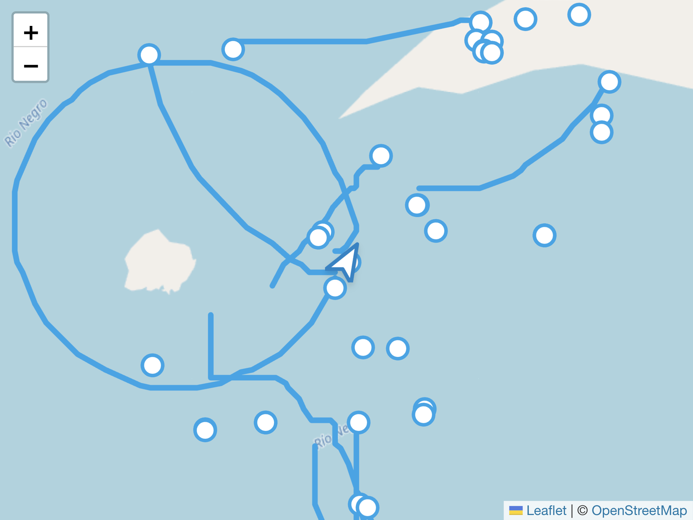 Drone flight path on map